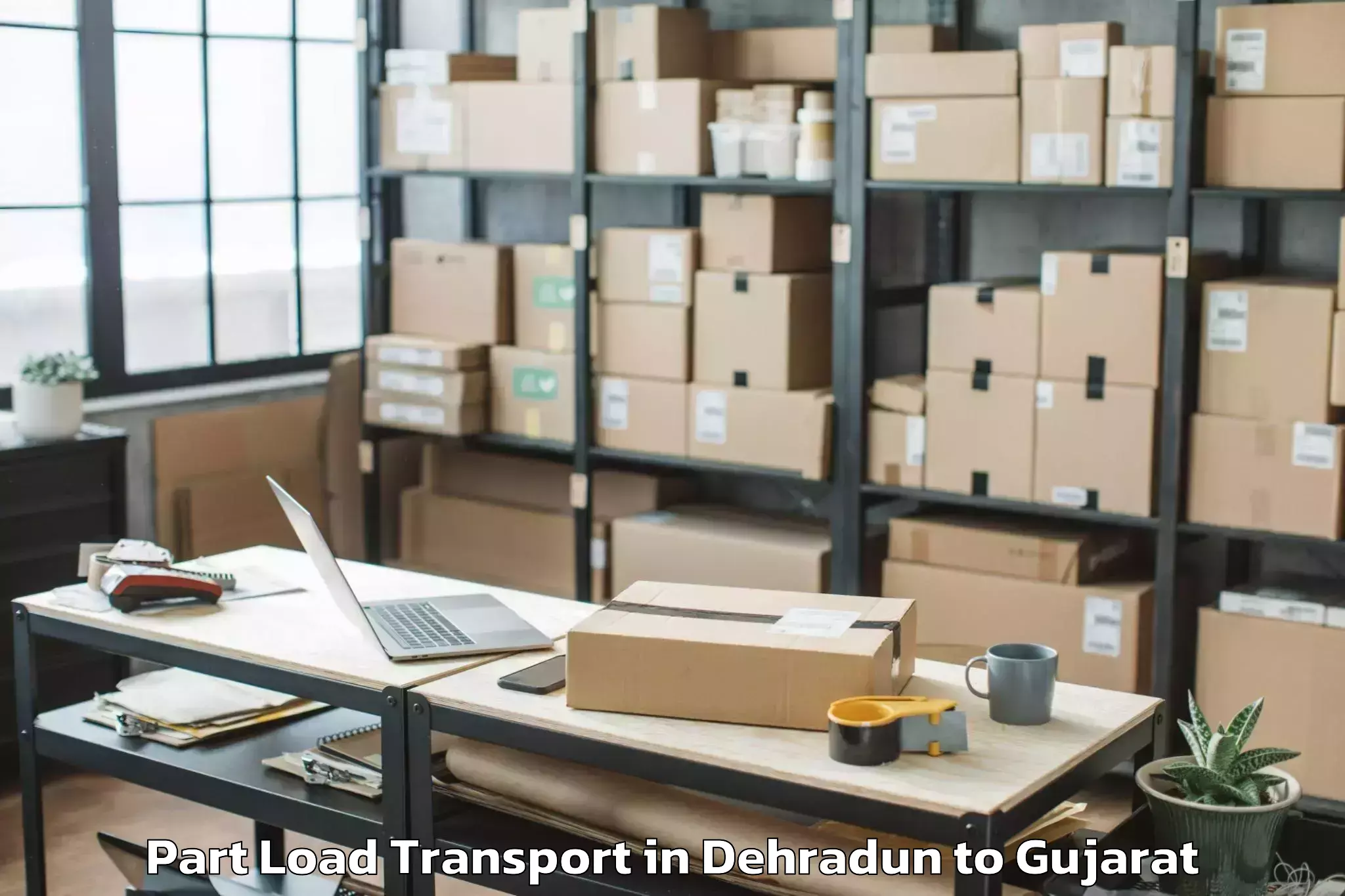 Top Dehradun to Kadodara Part Load Transport Available